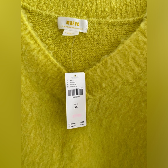 ANTHROPOLOGIE Maeve Plush V-Neck Sweater new xs - Picture 7 of 9